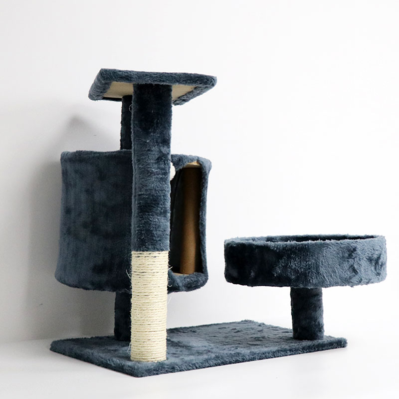 Wood Cat Tree Condo with Scratching Posts