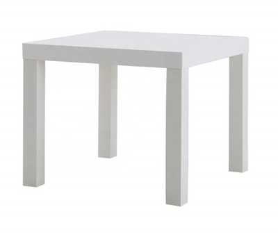 MDF Wood White End Side Table for Salon