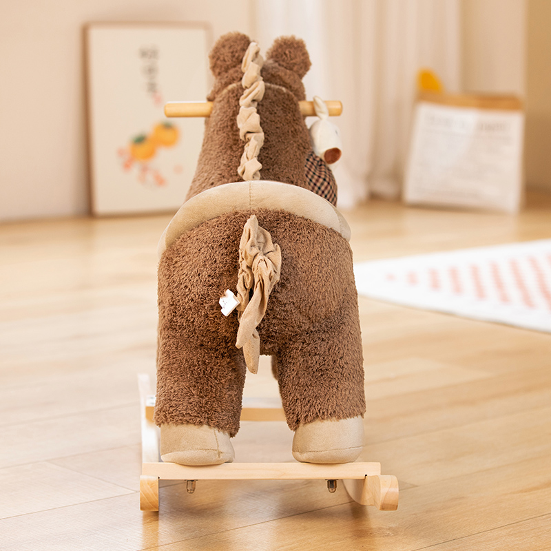 Wooden Toy and Plush Rocking Horse