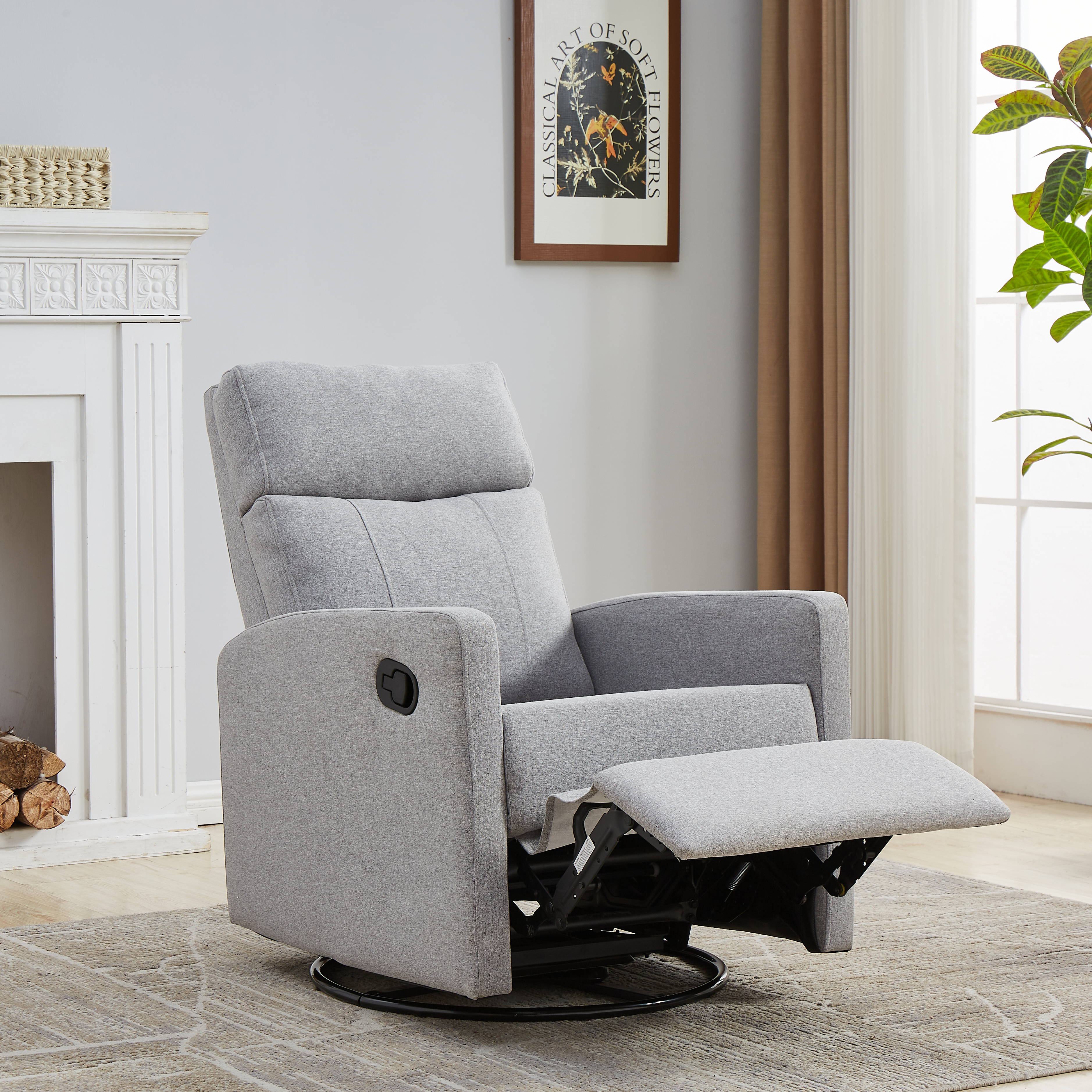Upholstered Swivel Rocker Recliner Chair