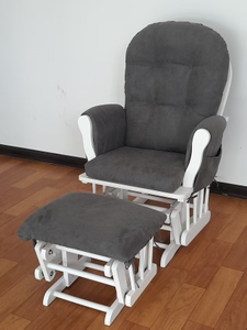 Willow Glider with Ottoman, White Finish with Cushions