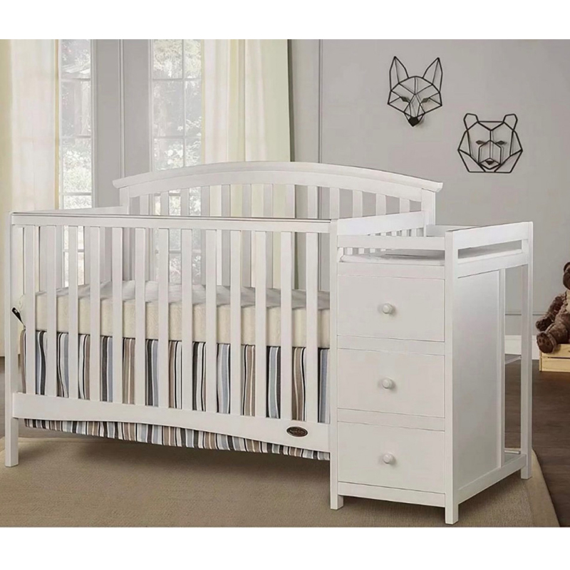 Factory Direct Sales Baby Cribs Wooden Baby Wooden Bed Crib Cribs for Baby Bedroom Furniture 1644