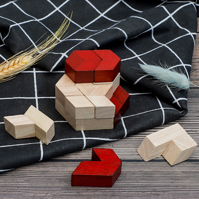 Wooden toy Puzzle hexagon column
