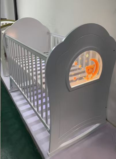 Baby Crib with Acrylic Plate LED Light 