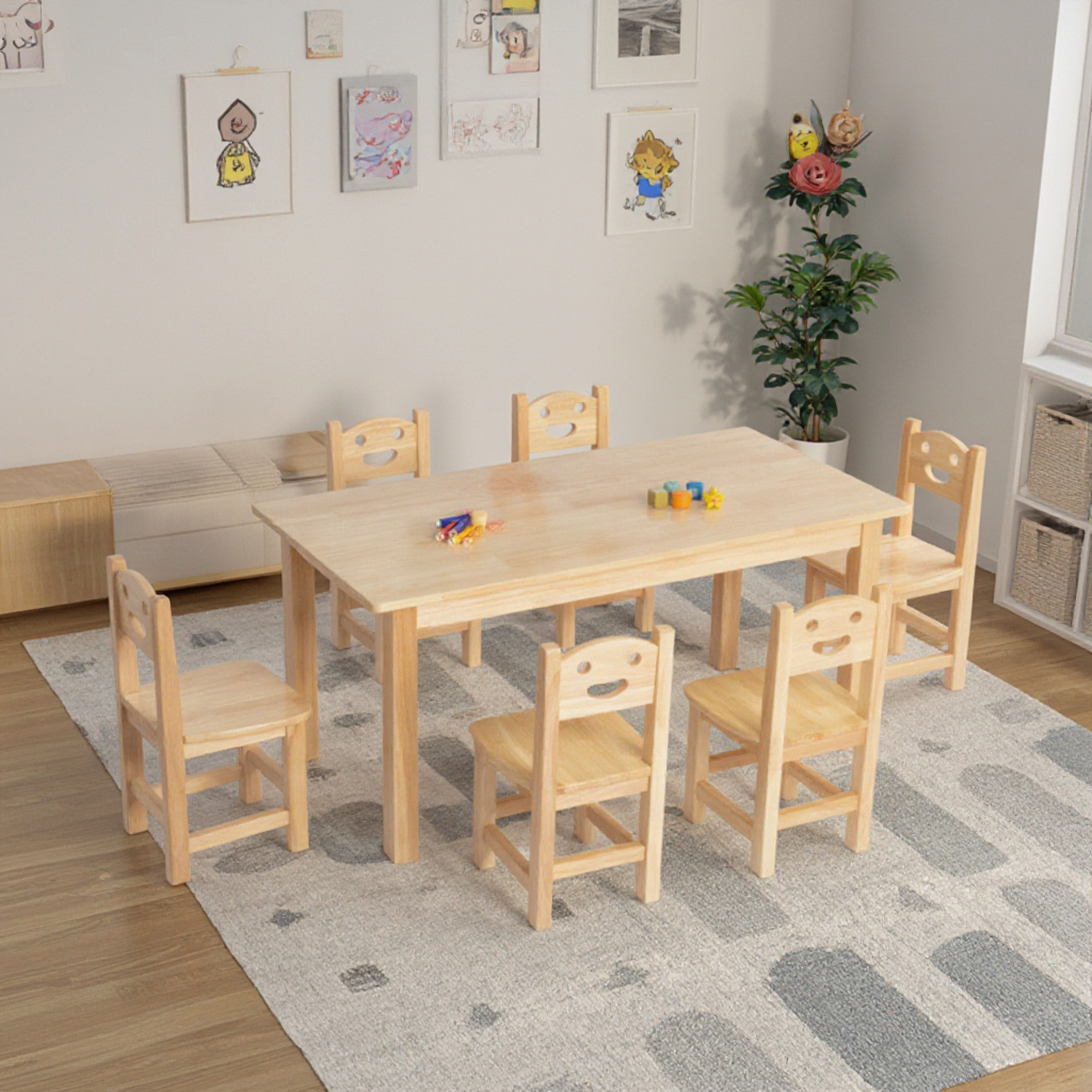 Children's Wooden Kindergarten Tables And Chairs