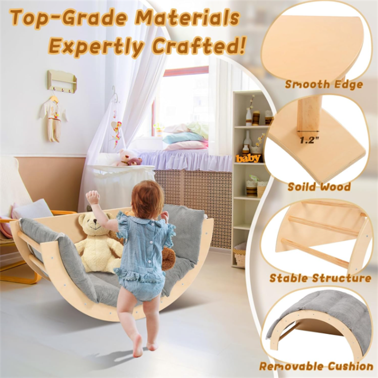 Montessori Indoor Gym Walking Wooden Climbing Arch