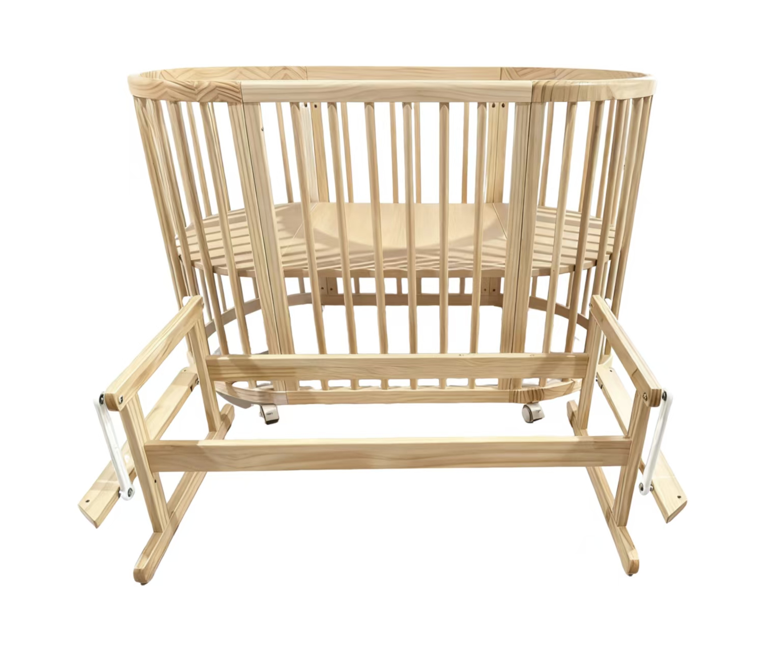 Oval Shaped Swinging Baby Crib with The Provision of Expanding