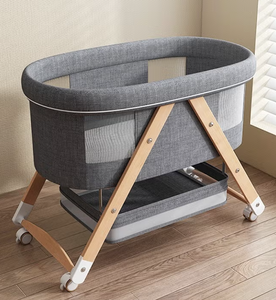 Toddler Cot Foldable Baby Crib Multifunctional Baby Cradle Infant Bed