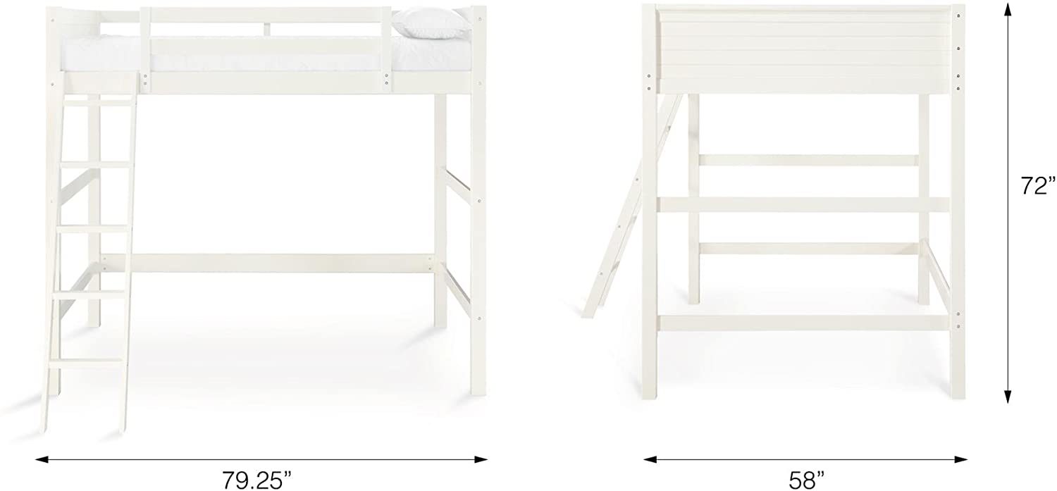 White Solid Wood Loft Bed for Child