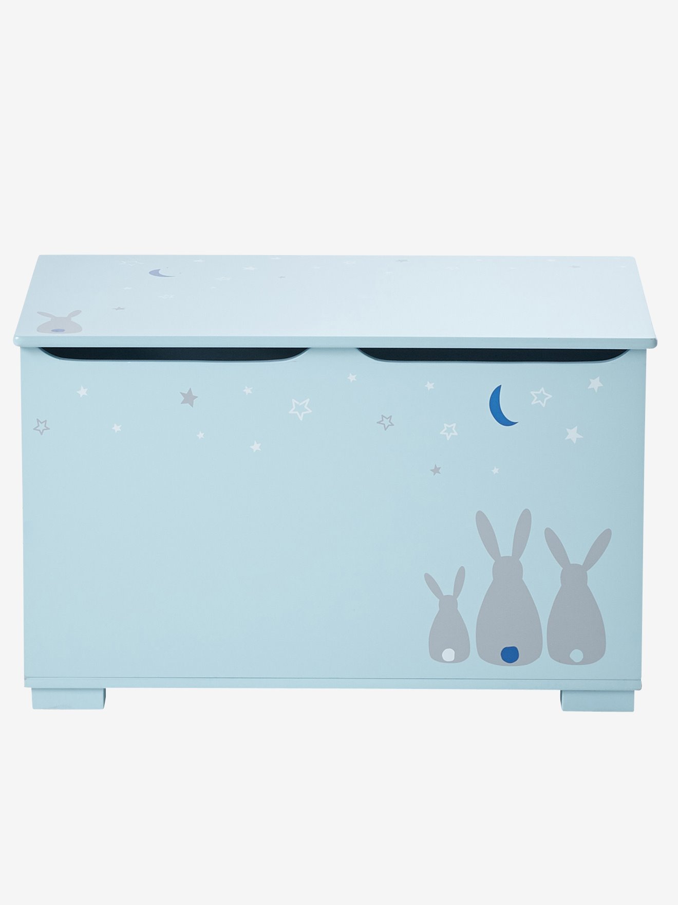 Blue MDF Wooden Storage Chest Toy Box for Kids