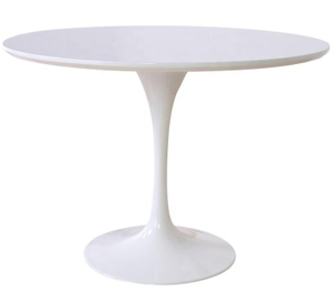 White Solid Wood Round Coffee Table