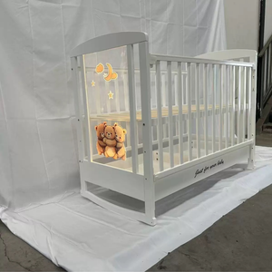 White Crib with Warm Acrylic Plate LED Light