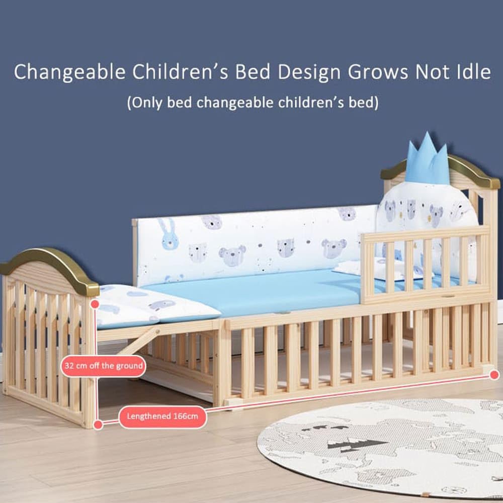 StarAndDaisy Baby Wooden Cot Crib Sleeping Bed with Mattress for Infants/Toddlers