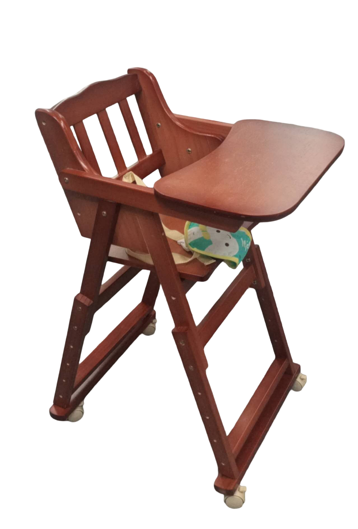PN 513 Wooden Baby High Chair Adjustable Baby High Chair