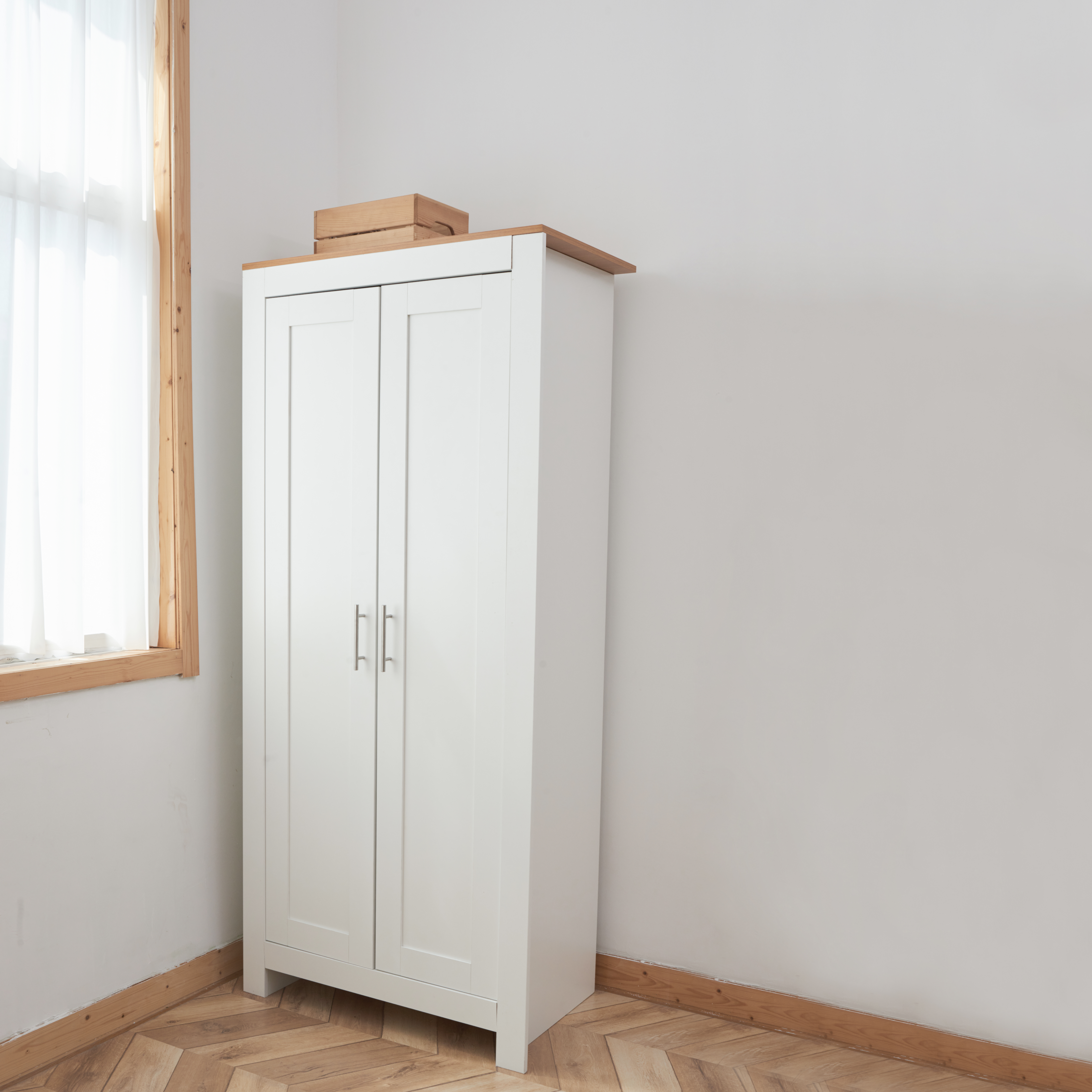 White 3 PC MDF Wood Storage Cabinet Set
