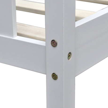 Double White Wood Bed Frame