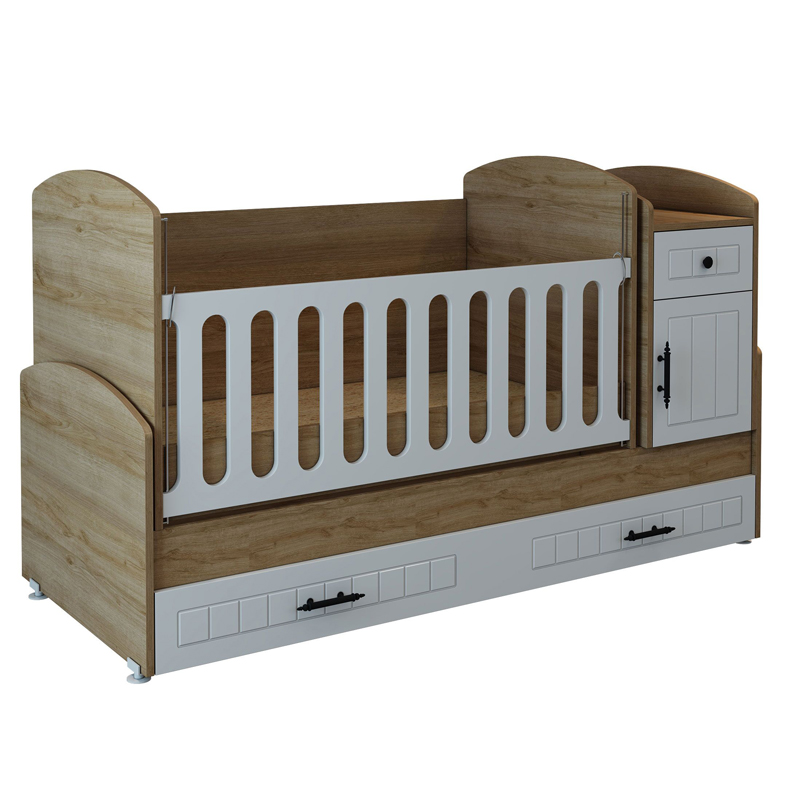 Convertible Multifunction Wooden Newborn Baby Crib Bed Cot for MID East Style Kid Baby Cribs Wood Baby Furniture Crib 1640-3