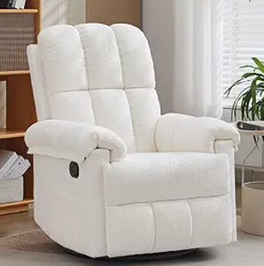 Recliner Chair, Upholstered Manual Recliner with Side Pockets, Nursery Rocking Chair for Living Room