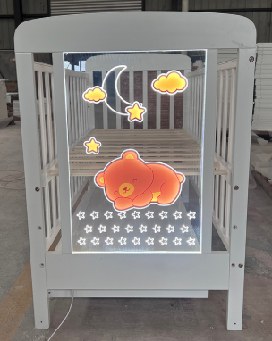 Dreamy Sleep LED Baby Crib with Wheels