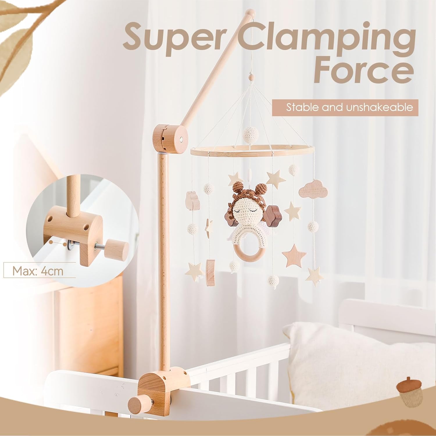 Crib Mobile Arm - Rotating Baby Mobile Hange