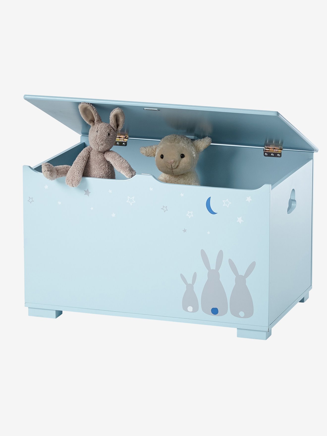 Blue MDF Wooden Storage Chest Toy Box for Kids