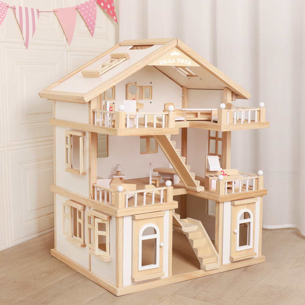 Wooden Toy Spanish solid wood villa