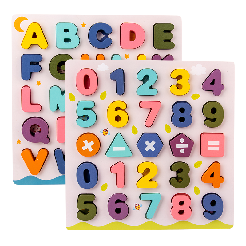 Wooden toy alphabet puzzle