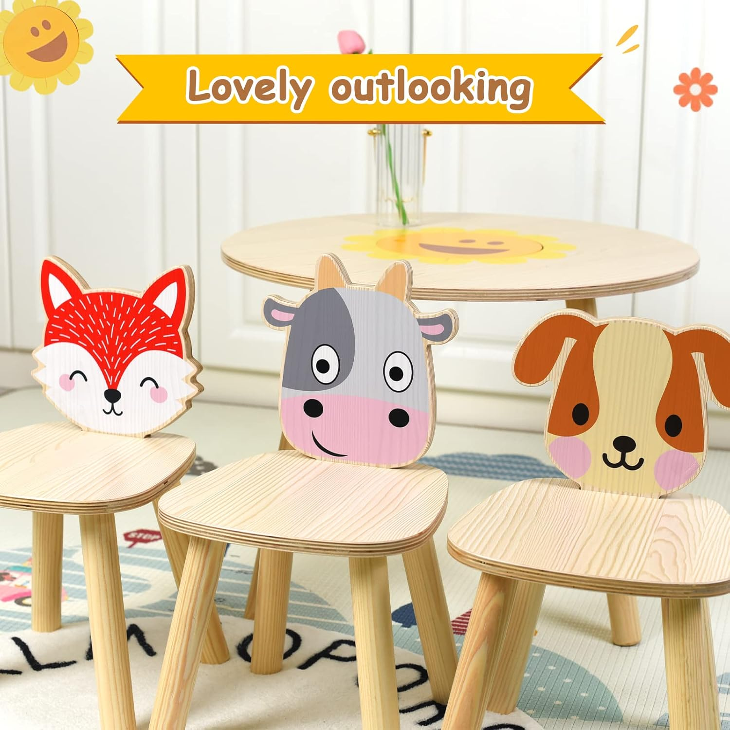 Wooden Kids Table with Chairs (Table with Chairs)