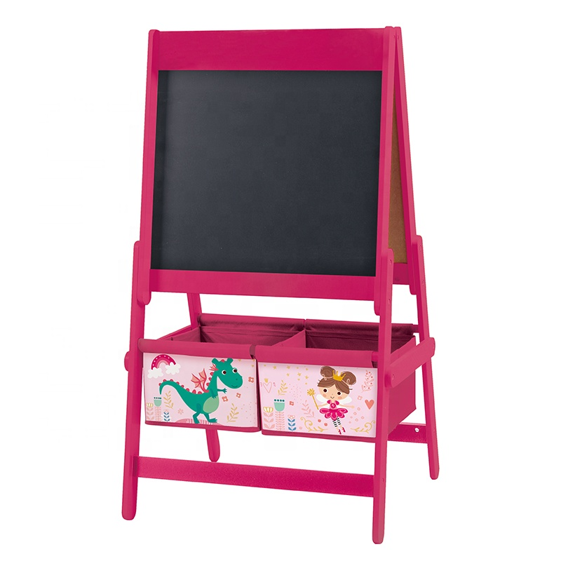 Wooden Children's Art Easel with Blackboard