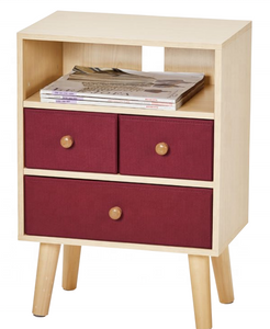MDF Wood Side Cabinet with Open Storage Shelf 