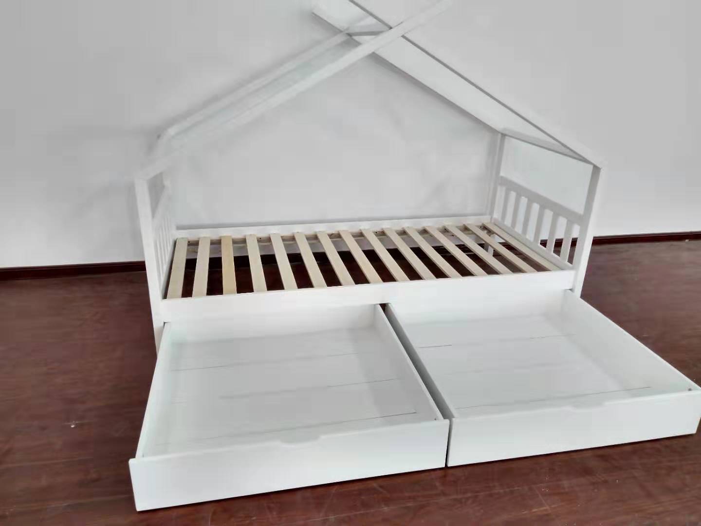 Kid White House Bed with Drawer