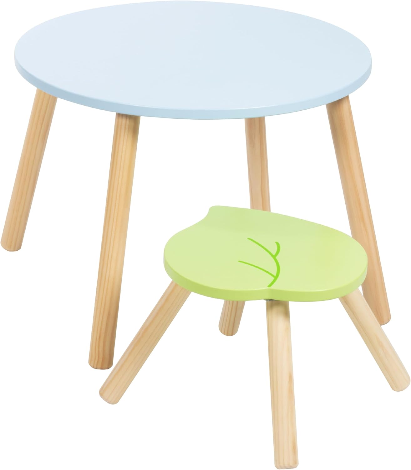 Kids Wooden Animal Table & Chair Set With 4 Seats
