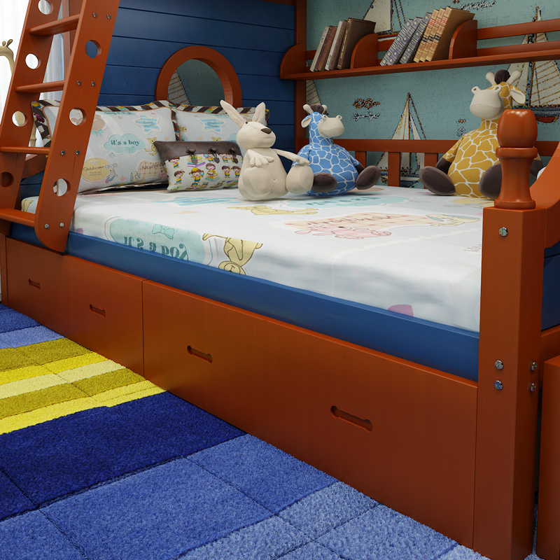 Wood Triple Bunk Bed for Kids