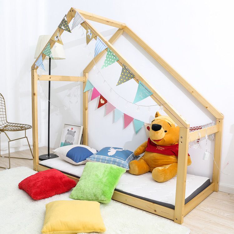 Pine Wood House Bed for Kids