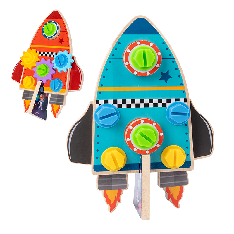 Wooden Toy Space nut rocket