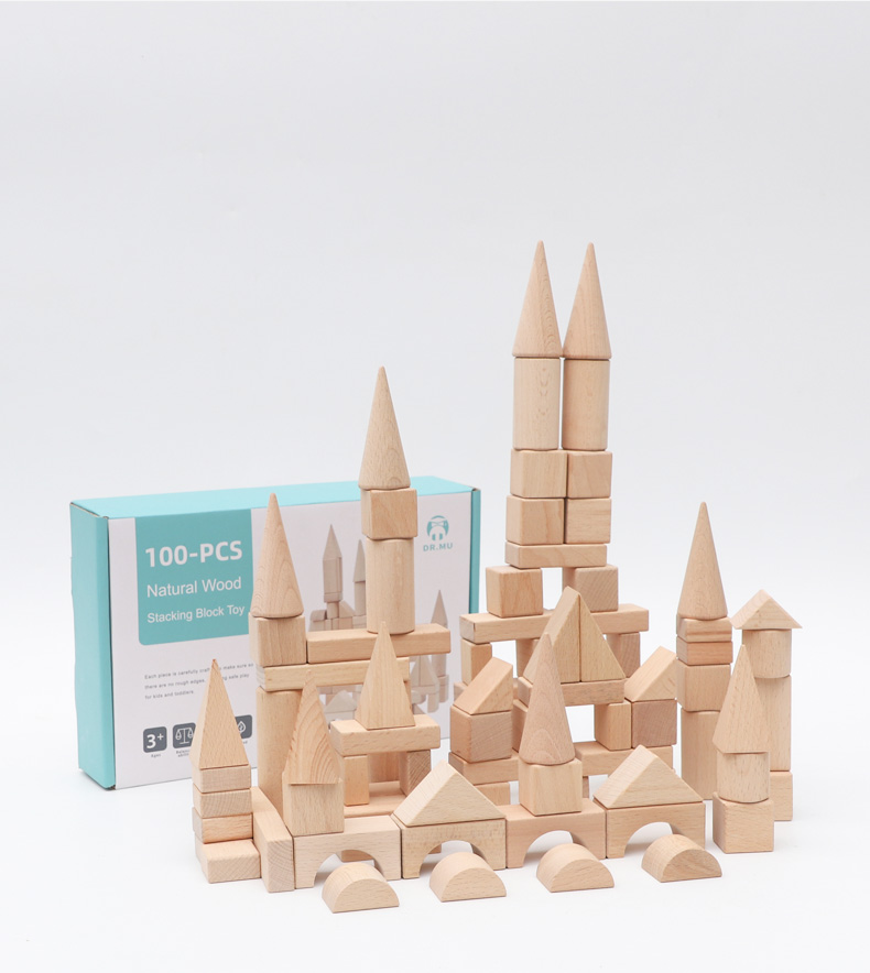 Wooden toy castle block