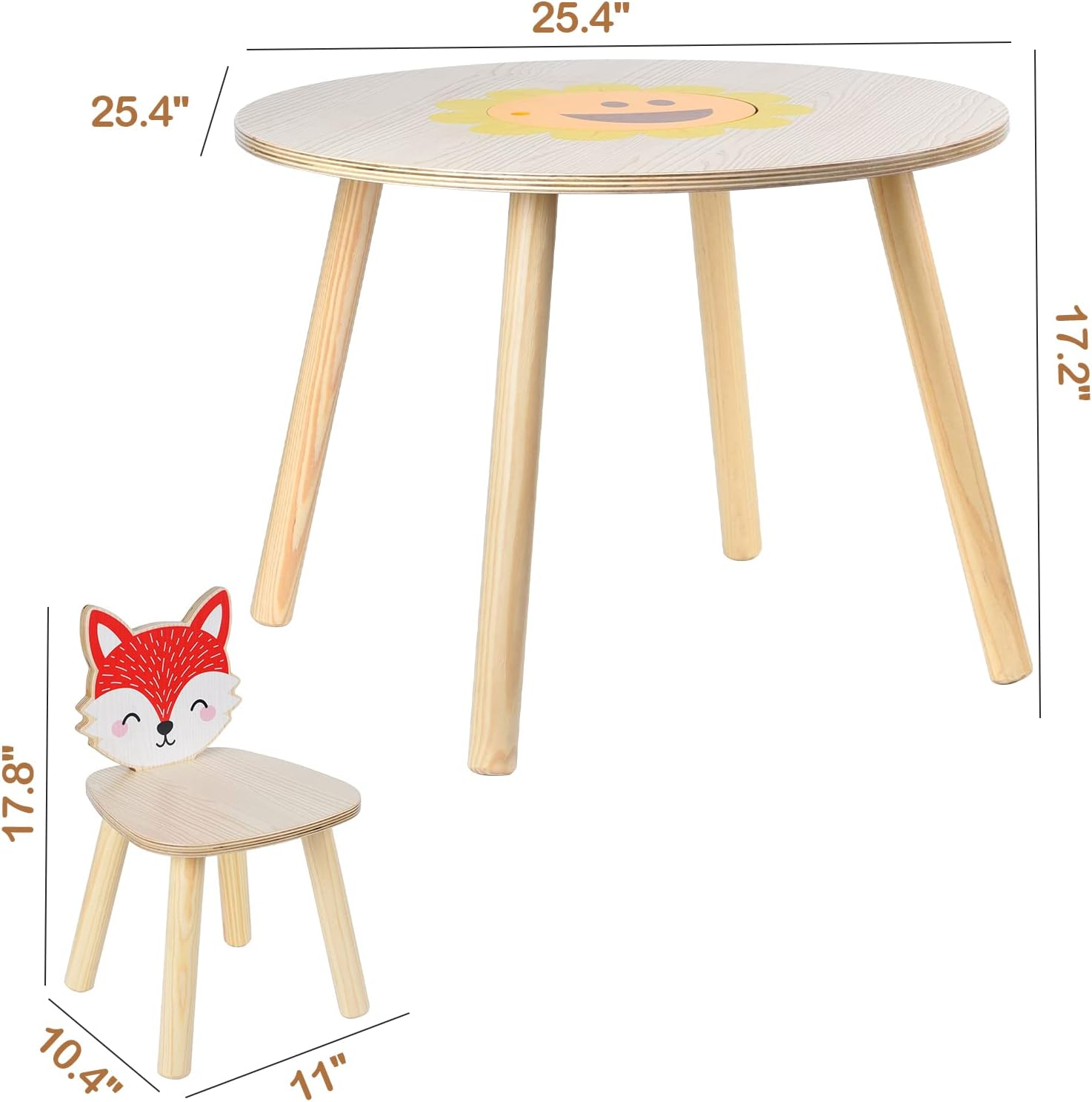 Wooden Kids Table with Chairs (Table with Chairs)