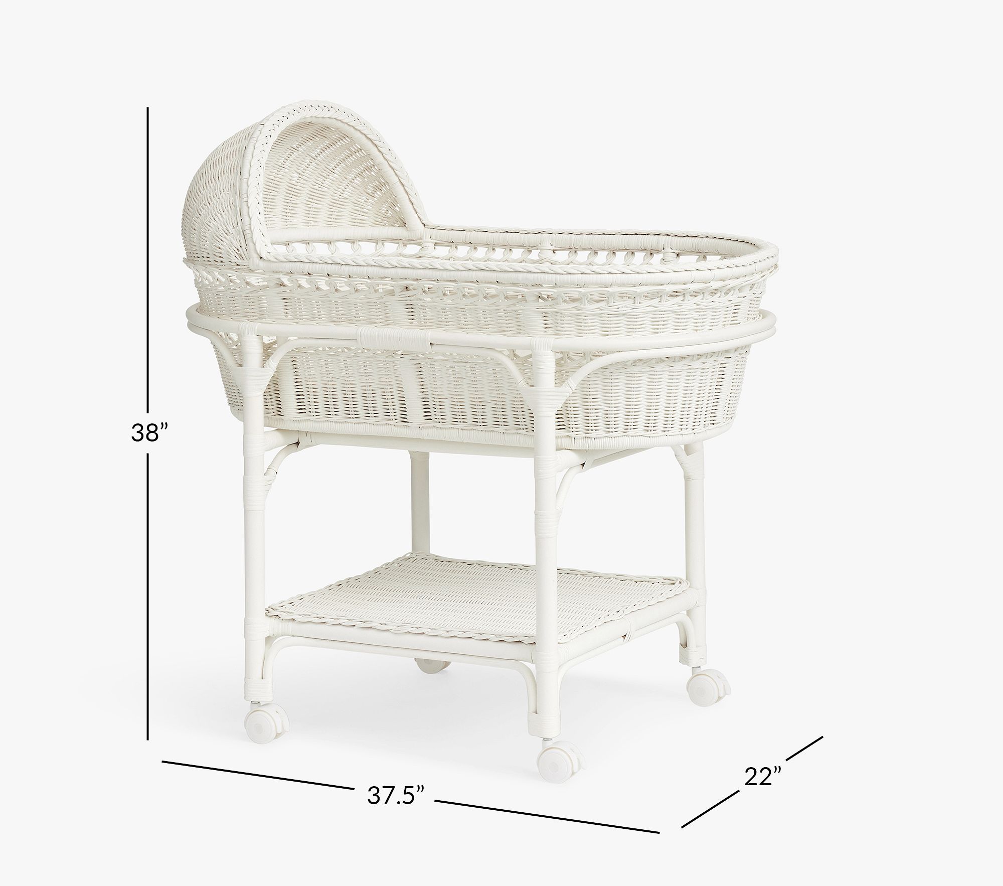 Rattan Baby Bassinet + Mattress Set